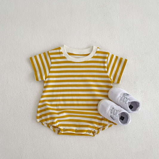 Short Yellow Striped Onesie