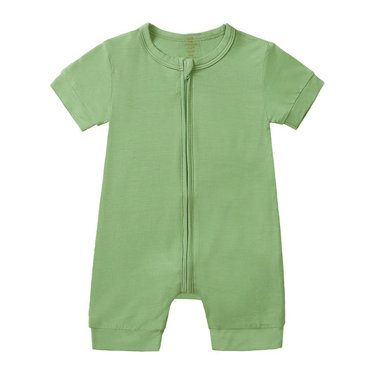 Green Short Sleeve Romper