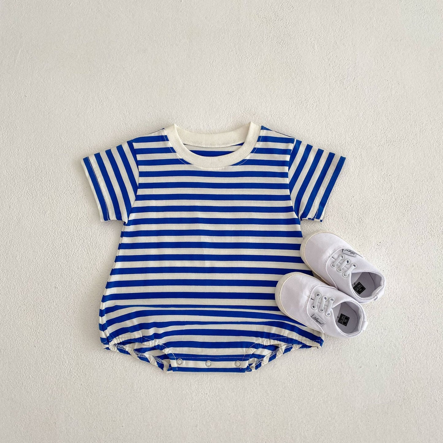 Short Blue Striped Onesie