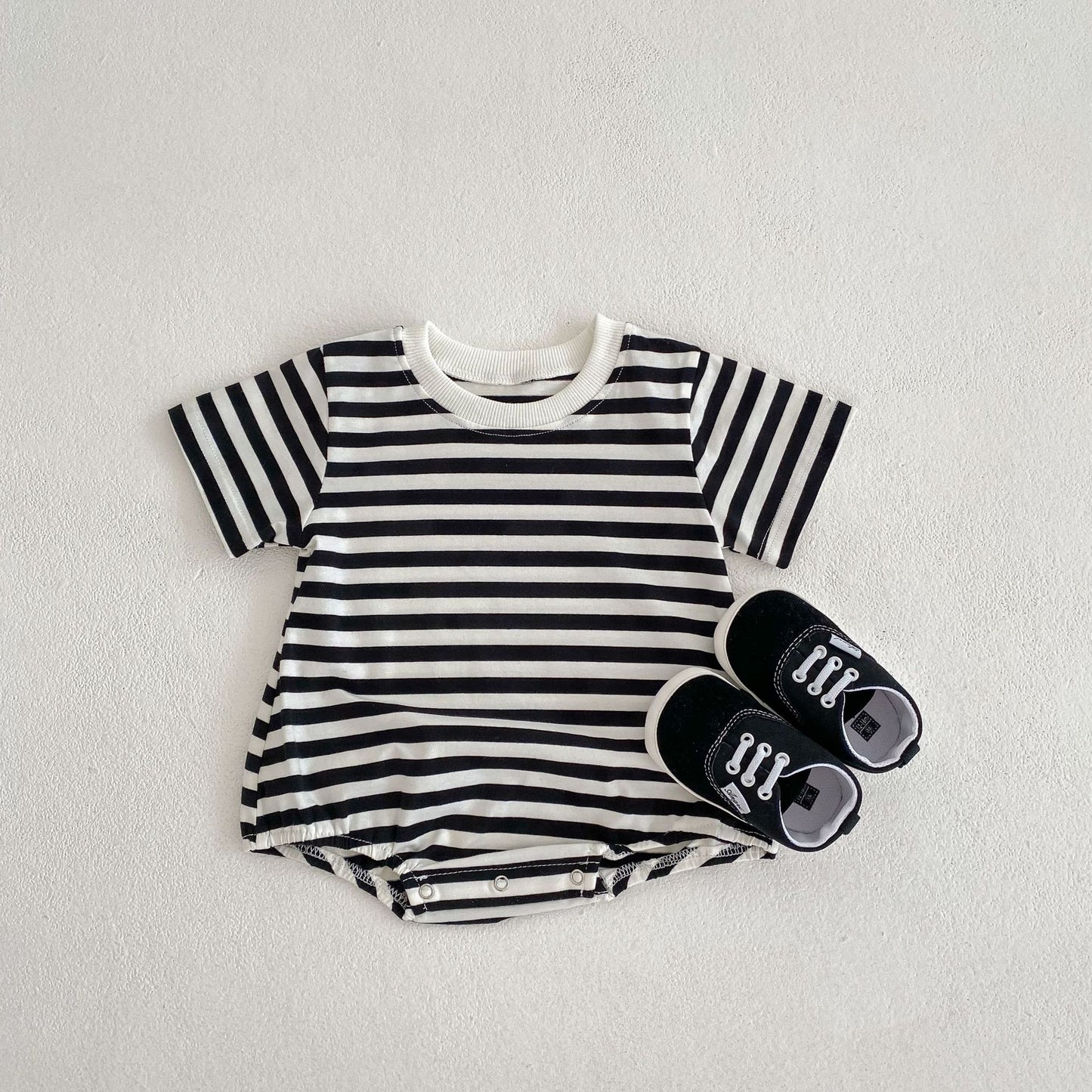 Short Black Striped Onesie